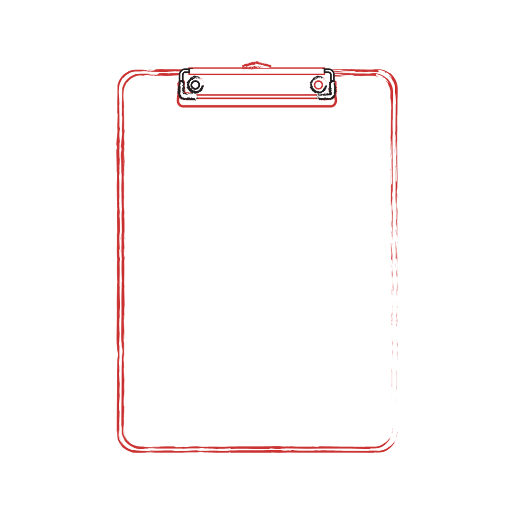 red clipboard vector